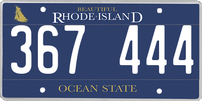RI license plate 367444
