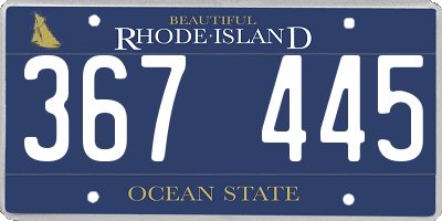 RI license plate 367445