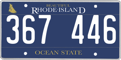 RI license plate 367446
