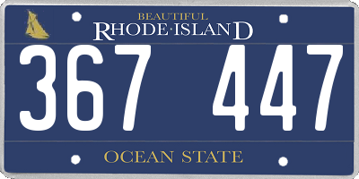 RI license plate 367447