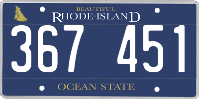RI license plate 367451