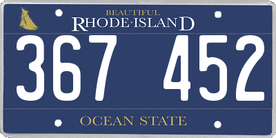 RI license plate 367452