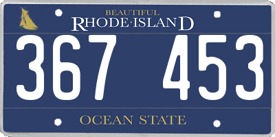 RI license plate 367453