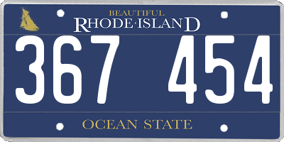 RI license plate 367454