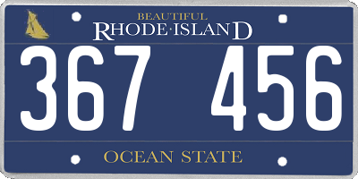 RI license plate 367456