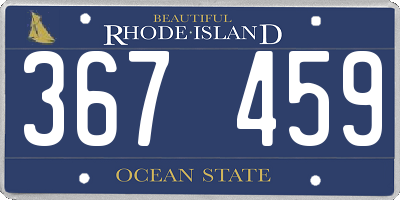 RI license plate 367459