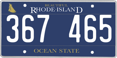 RI license plate 367465