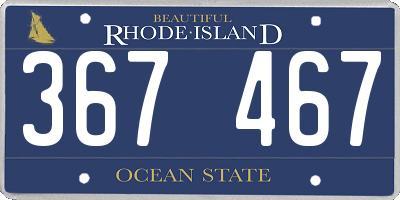 RI license plate 367467
