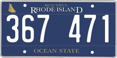 RI license plate 367471