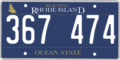 RI license plate 367474