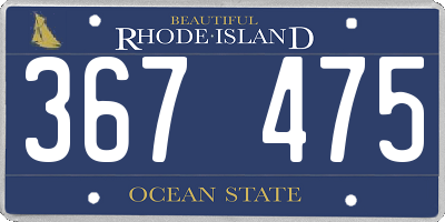 RI license plate 367475