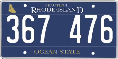 RI license plate 367476