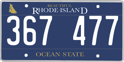 RI license plate 367477