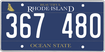 RI license plate 367480