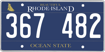 RI license plate 367482
