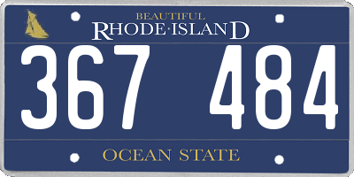 RI license plate 367484
