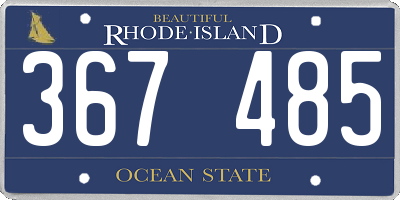 RI license plate 367485