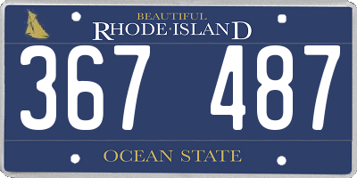 RI license plate 367487