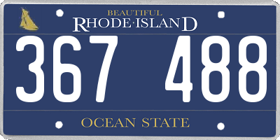 RI license plate 367488