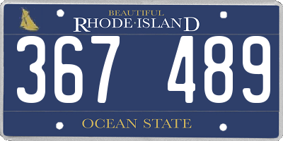 RI license plate 367489