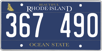 RI license plate 367490
