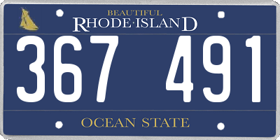RI license plate 367491