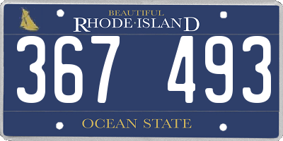 RI license plate 367493
