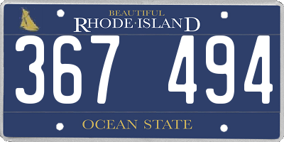 RI license plate 367494