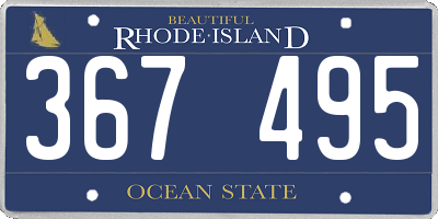 RI license plate 367495