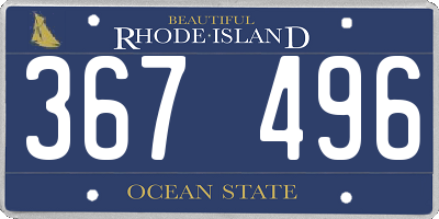 RI license plate 367496