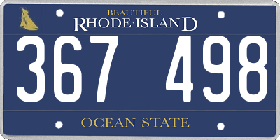 RI license plate 367498