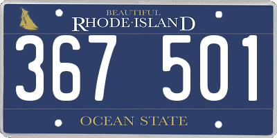 RI license plate 367501