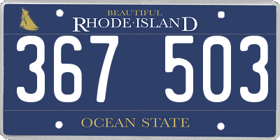 RI license plate 367503