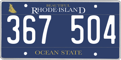 RI license plate 367504
