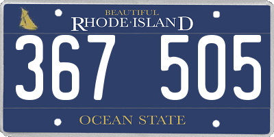 RI license plate 367505