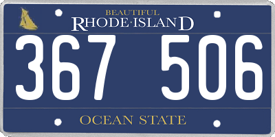 RI license plate 367506