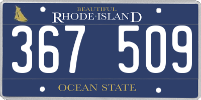 RI license plate 367509