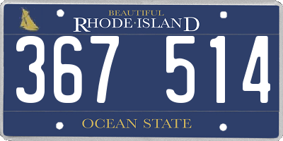 RI license plate 367514