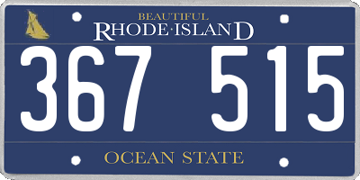 RI license plate 367515