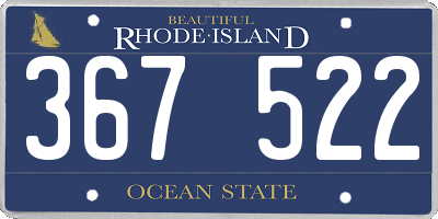 RI license plate 367522