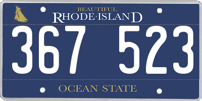 RI license plate 367523