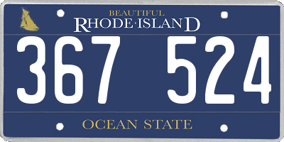 RI license plate 367524