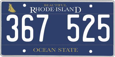 RI license plate 367525