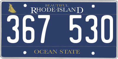 RI license plate 367530