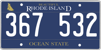 RI license plate 367532