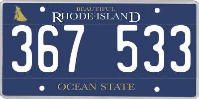 RI license plate 367533