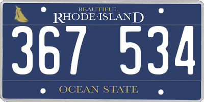 RI license plate 367534