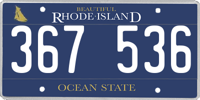 RI license plate 367536