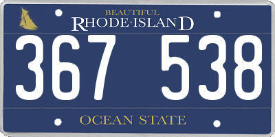 RI license plate 367538
