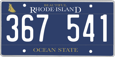 RI license plate 367541